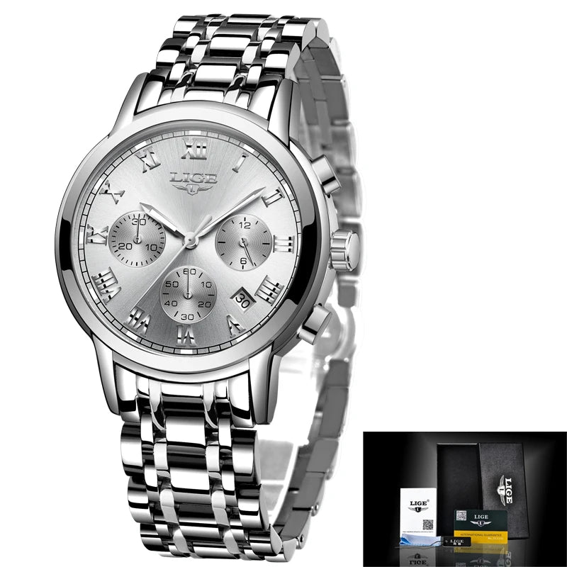 LIGE 2024 New Fashion Women Watches Ladies Top Brand Luxury Creative Steel Women Bracelet Watches Female Quartz Waterproof Watch