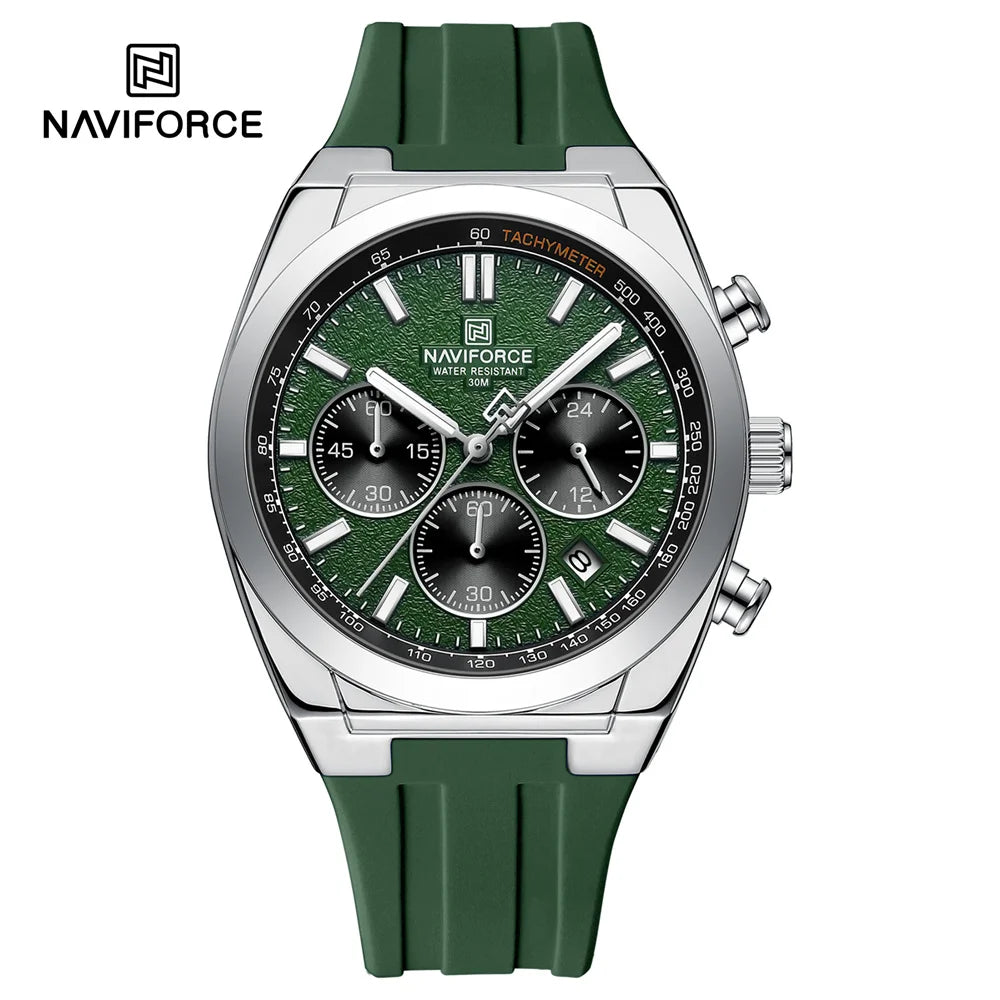 NAVIFORCE Men Watch Sport Top Brand Luxury Military Chronograph Date Original Wristwatch Waterproof Quartz Male Clock Gift 8080