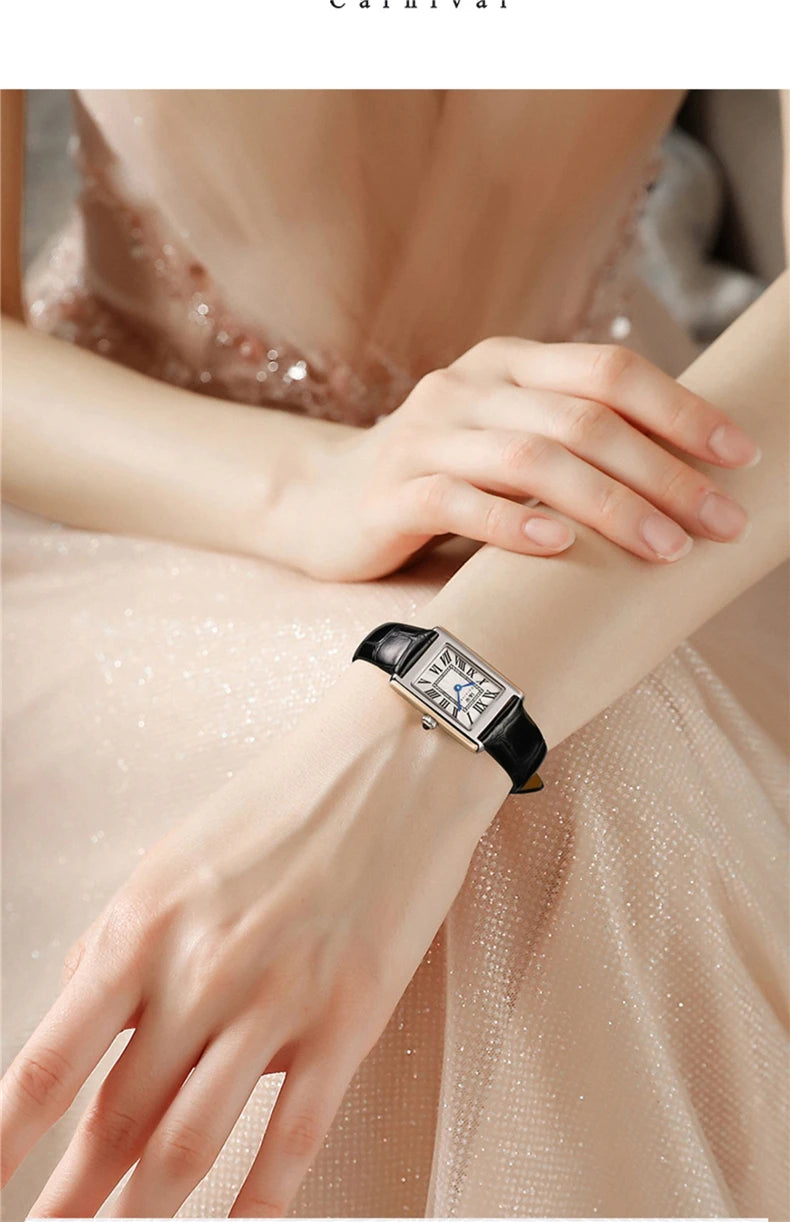 Switzerland Made Watch for Women CARNIVAL Brand Luxury Square Quartz Watch Ladies Fashion Waterproof Ultra Thin 2025 Reloj Mujer