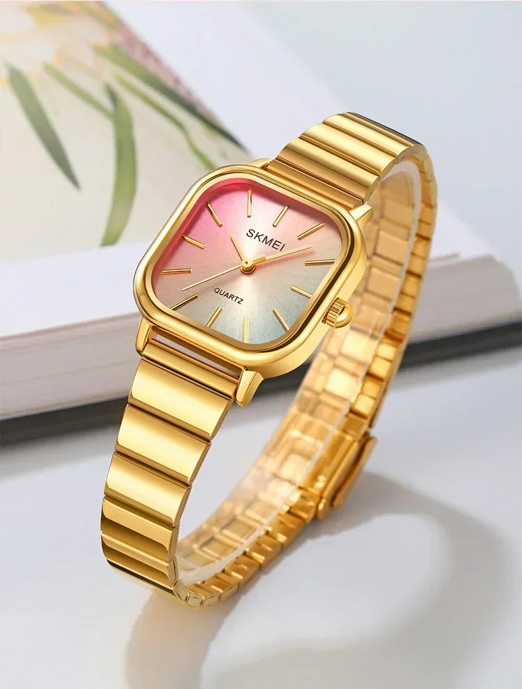 SKMEI 2190 For Ladies Female Girl Women Watches Waterproof Clock reloj mujer Luxury Stainless Steel Strap Quartz Wristwatch
