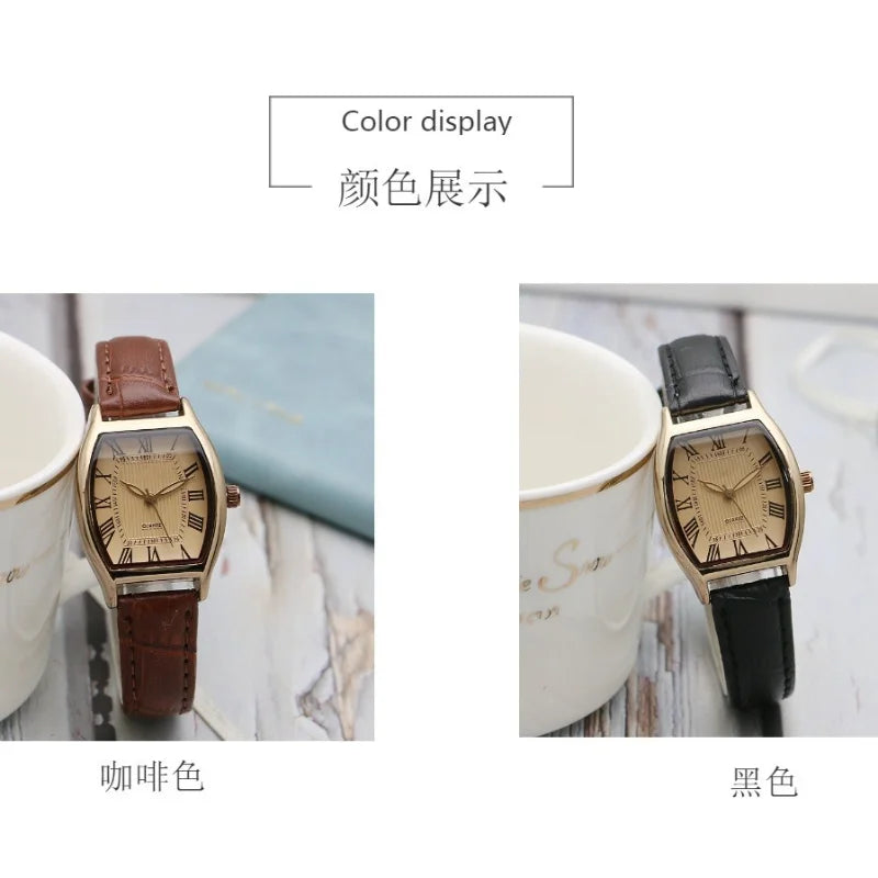 Watches for Woman Small Ladies Wristwatches Retro Brown Leather Bracelet Watch Quartz Wristwatches Reloj Mujer Relogio Feminino