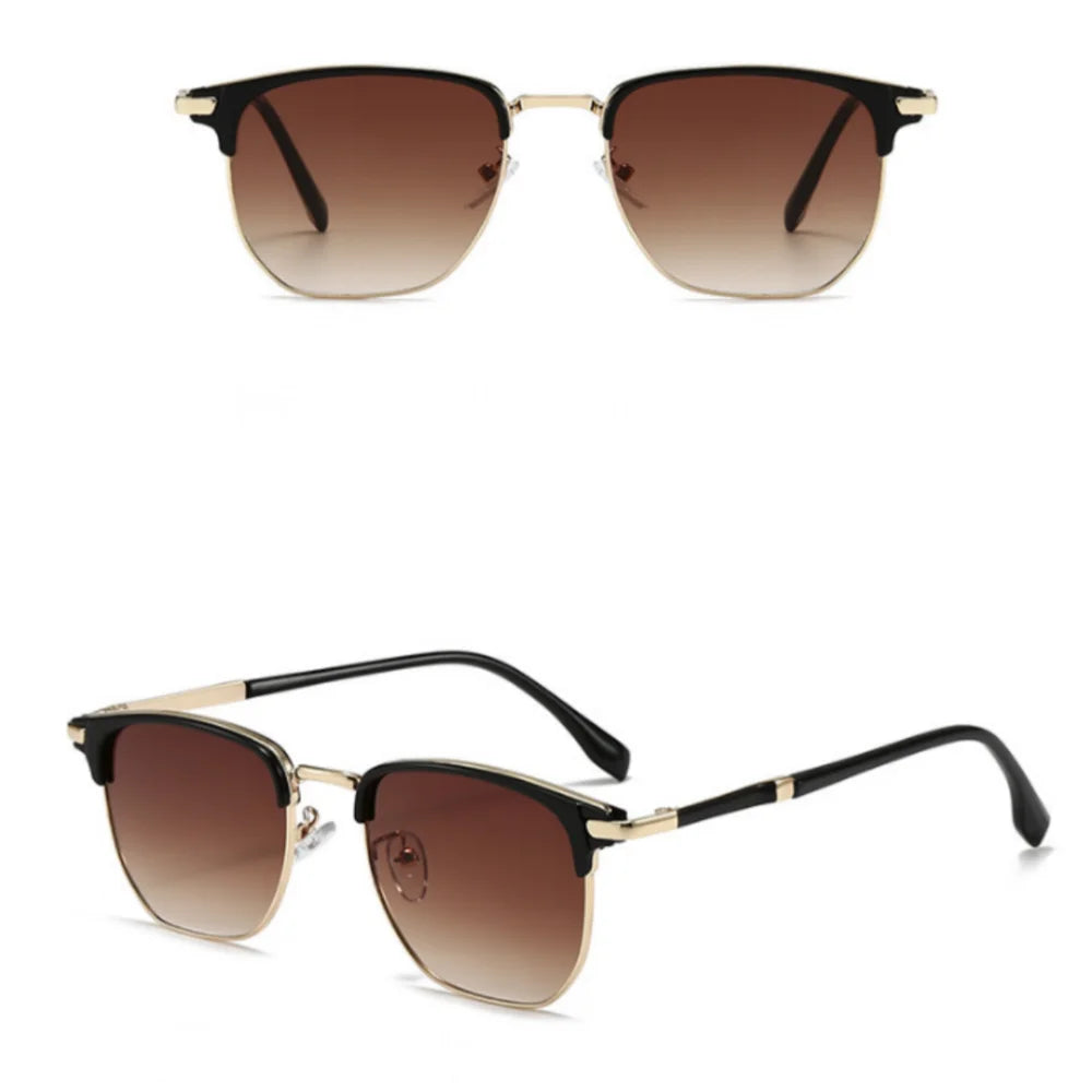 Sun Glasses Elegant Uv400 Eyewear Vintage Half Frame Sunglasses Fashion Sunglasses For Travel Driving Outdoor