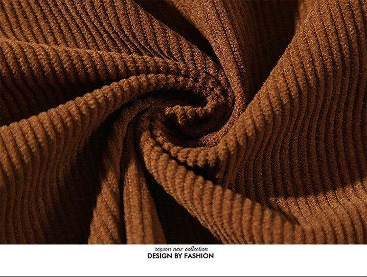 chinese style solid color Shirts for Men Corduroy Buckle Long-sleeved Shirt Autumn and Winter Tang Coat Zhongshan Coat