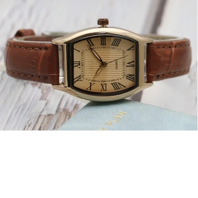Watches for Woman Small Ladies Wristwatches Retro Brown Leather Bracelet Watch Quartz Wristwatches Reloj Mujer Relogio Feminino