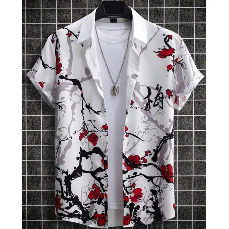 Fashion Shirt For Men 3d Ink Painting Prints Men&
