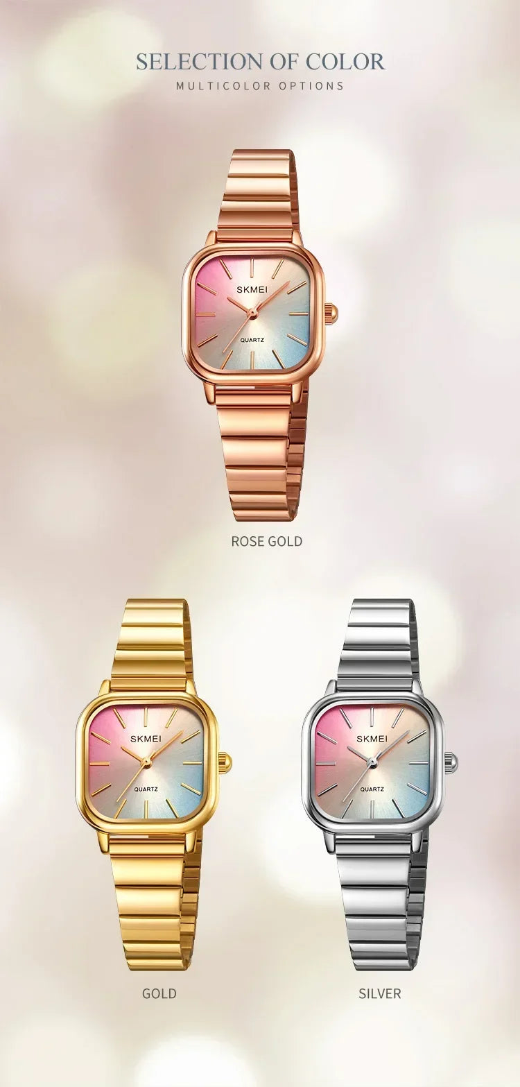 SKMEI 2190 For Ladies Female Girl Women Watches Waterproof Clock reloj mujer Luxury Stainless Steel Strap Quartz Wristwatch