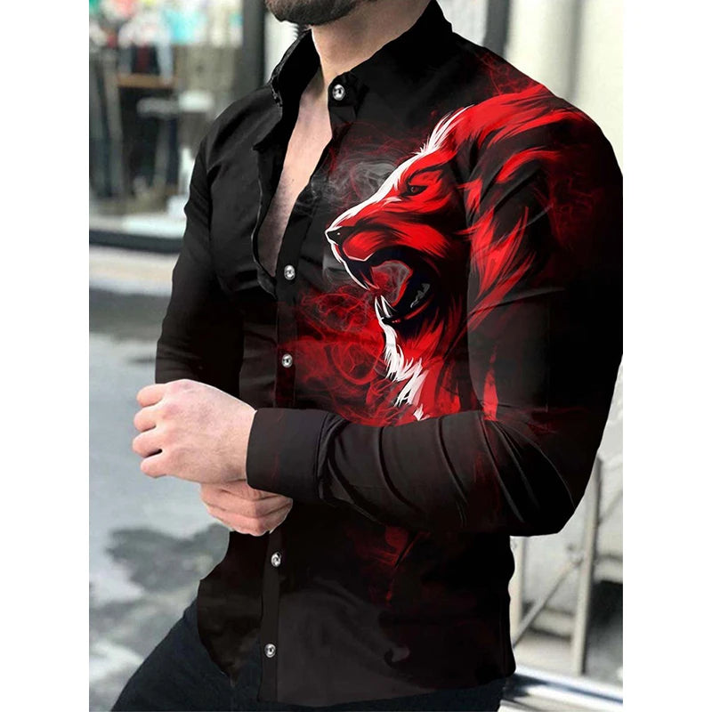 New Luxury Eagle Shirts American FLag 3d Printed Shirts Men Fashion Shirt Hawaiian Casual Beach Cardigan Blouse Men&