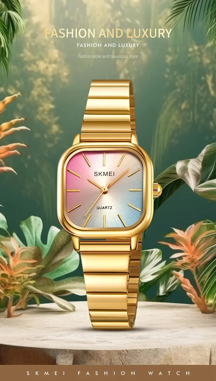 SKMEI 2190 For Ladies Female Girl Women Watches Waterproof Clock reloj mujer Luxury Stainless Steel Strap Quartz Wristwatch