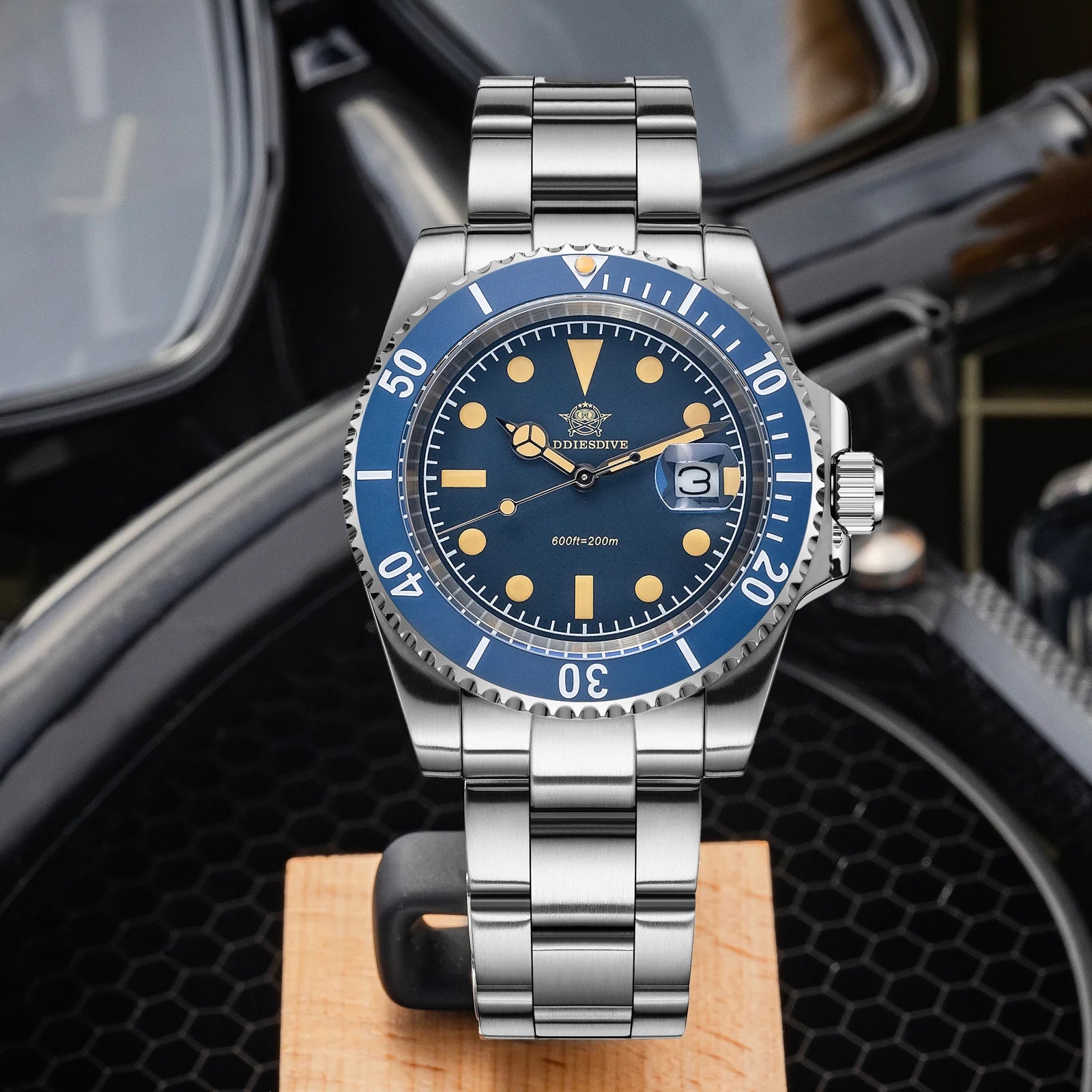 ADDIESDIVE AD2054 Quartz Watch 200M Waterproof Stainless Steel Men&