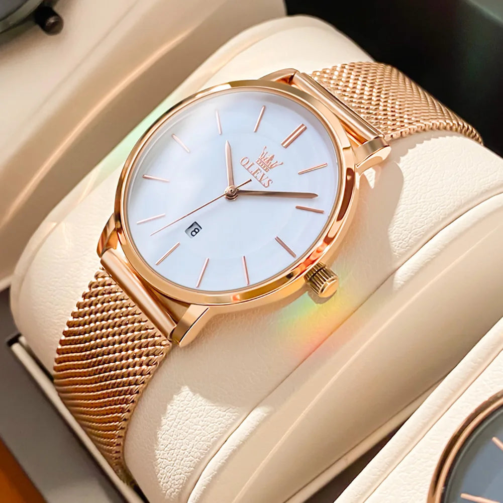 OLEVS Watches For Women Quartz Waterproof Watch Luxury Lady&
