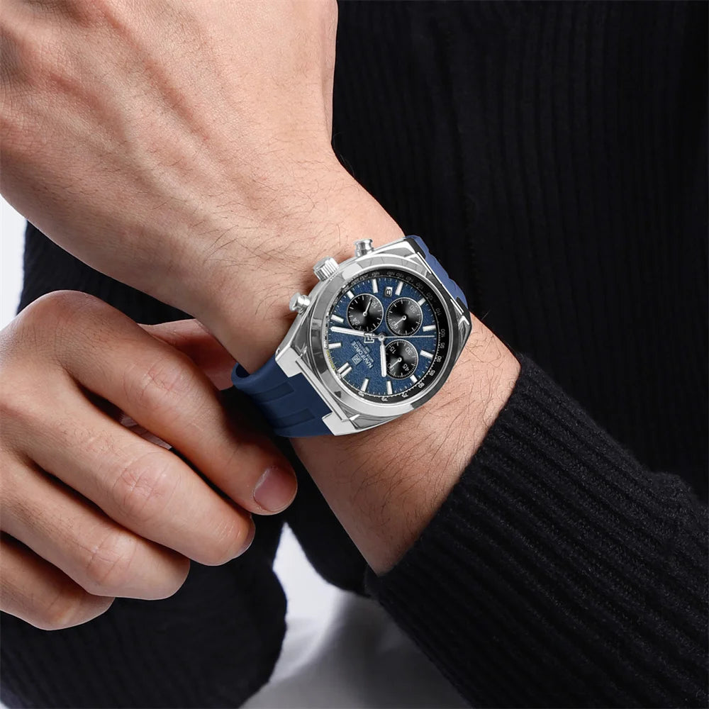 NAVIFORCE Men Watch Sport Top Brand Luxury Military Chronograph Date Original Wristwatch Waterproof Quartz Male Clock Gift 8080