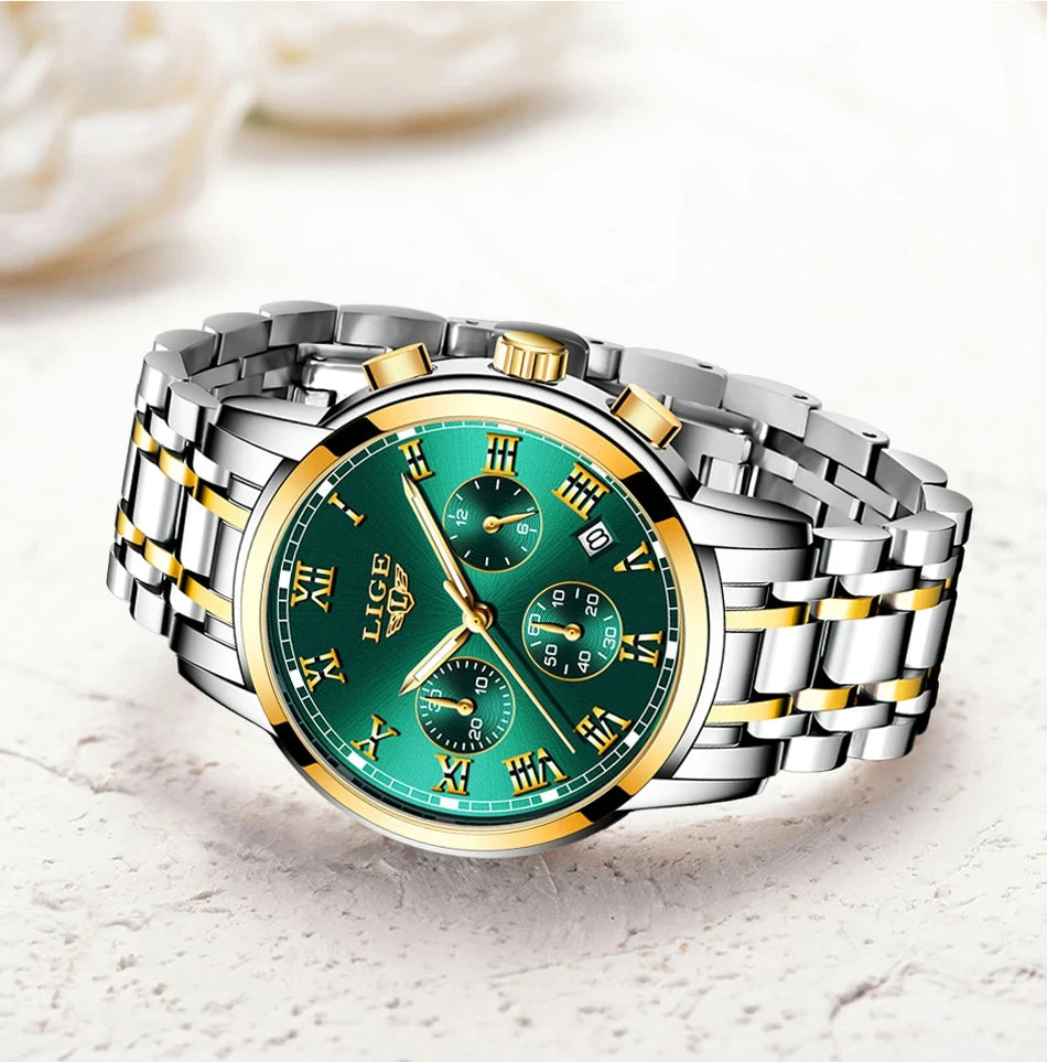 LIGE 2024 New Fashion Women Watches Ladies Top Brand Luxury Creative Steel Women Bracelet Watches Female Quartz Waterproof Watch