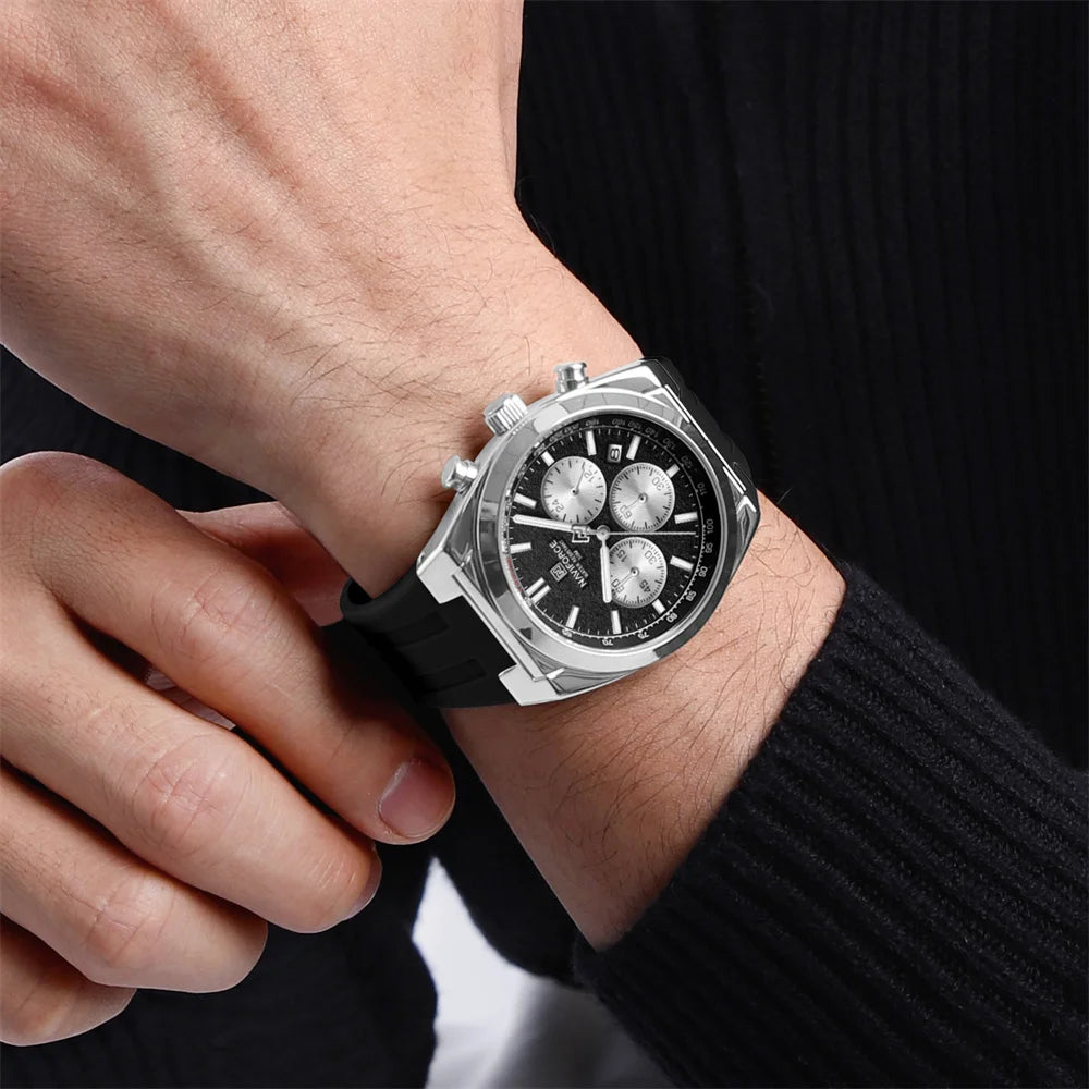 NAVIFORCE Men Watch Sport Top Brand Luxury Military Chronograph Date Original Wristwatch Waterproof Quartz Male Clock Gift 8080