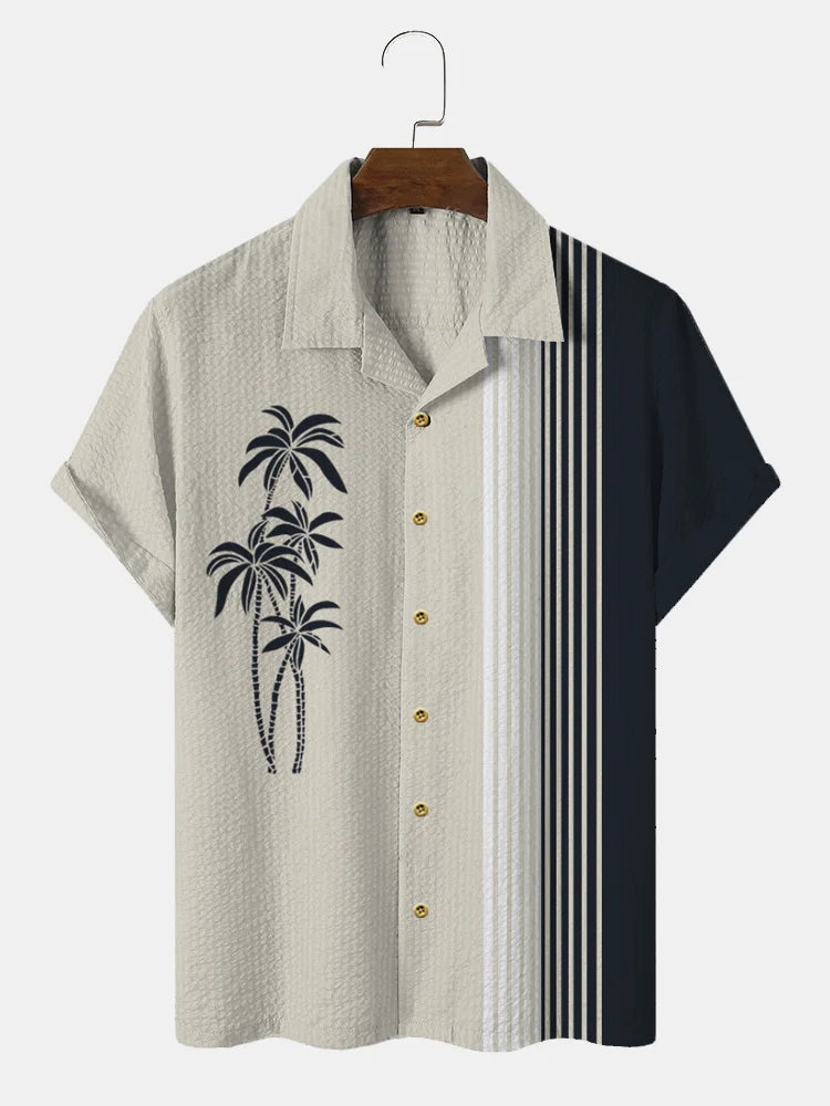 Summer Casual Striped Men Floral Shirt Beachwear Hawaiian Streetwear 3D Printing Creative Top Vacation Camping Funny Fishing 5xl