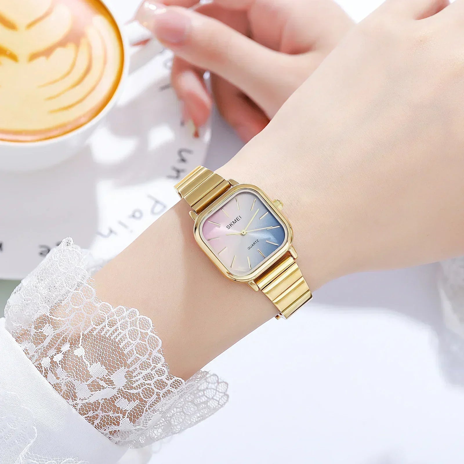 SKMEI 2190 For Ladies Female Girl Women Watches Waterproof Clock reloj mujer Luxury Stainless Steel Strap Quartz Wristwatch