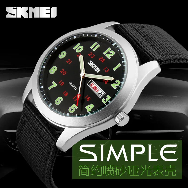 SKMEI 9112 Watches Luminous Pointer Waterproof Male Wristwatch Date Calendar Clock Reloj Hombre Luxury Men Sport Quartz
