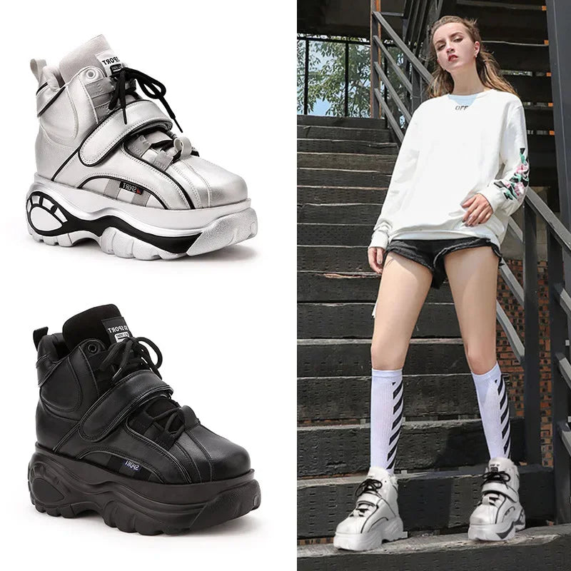 Sneakers Women Heel Platform New 2023 Pumps Sneakers Female Heels Wedges Chunky Shoes for Women Luxury High Quality Women Shoes