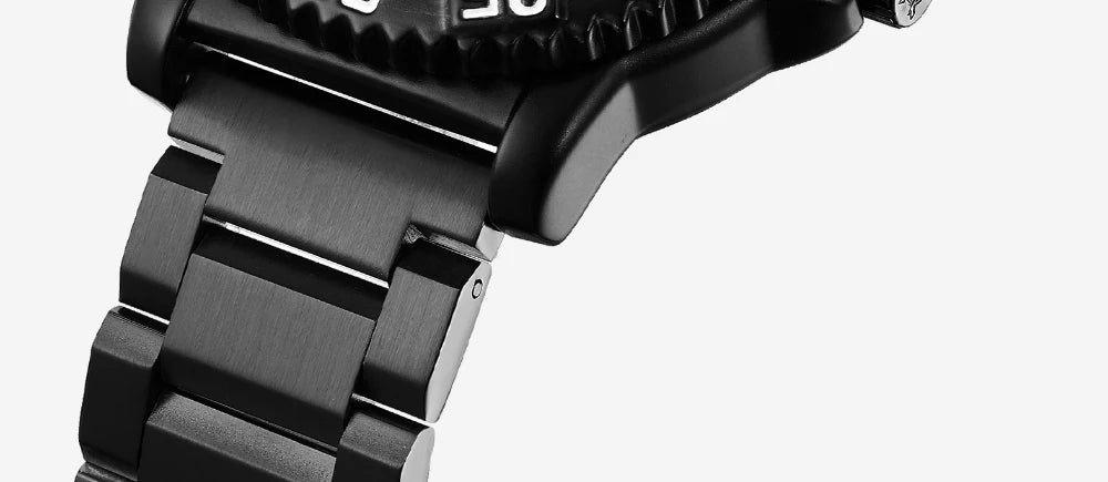 ADDIESDIVE Fashion Orange Dial Quartz Watch Waterproof Super Luminous Wristwatch Stainless Steel Strap Alloy Case Men&