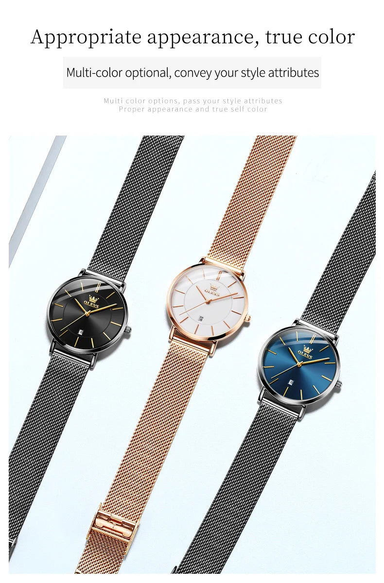 OLEVS Watches For Women Quartz Waterproof Watch Luxury Lady&
