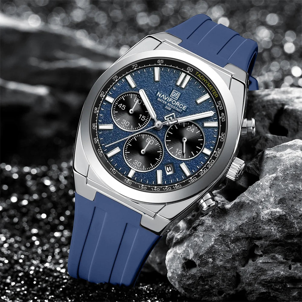 NAVIFORCE Men Watch Sport Top Brand Luxury Military Chronograph Date Original Wristwatch Waterproof Quartz Male Clock Gift 8080