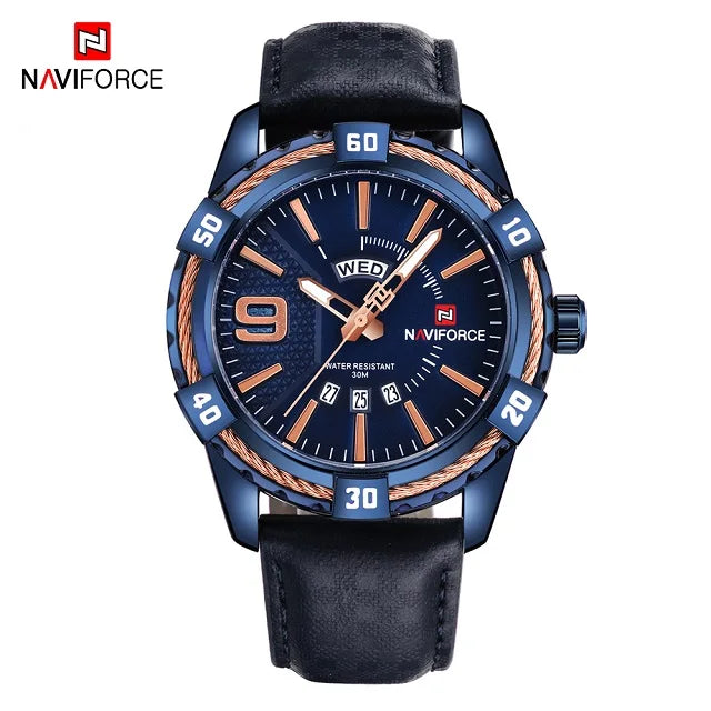 NAVIFORCE Military Golden Watch for Men Top Luxury Brand Wristwatch Waterproof Mens Stainless Steel Sport Watches Male Clock
