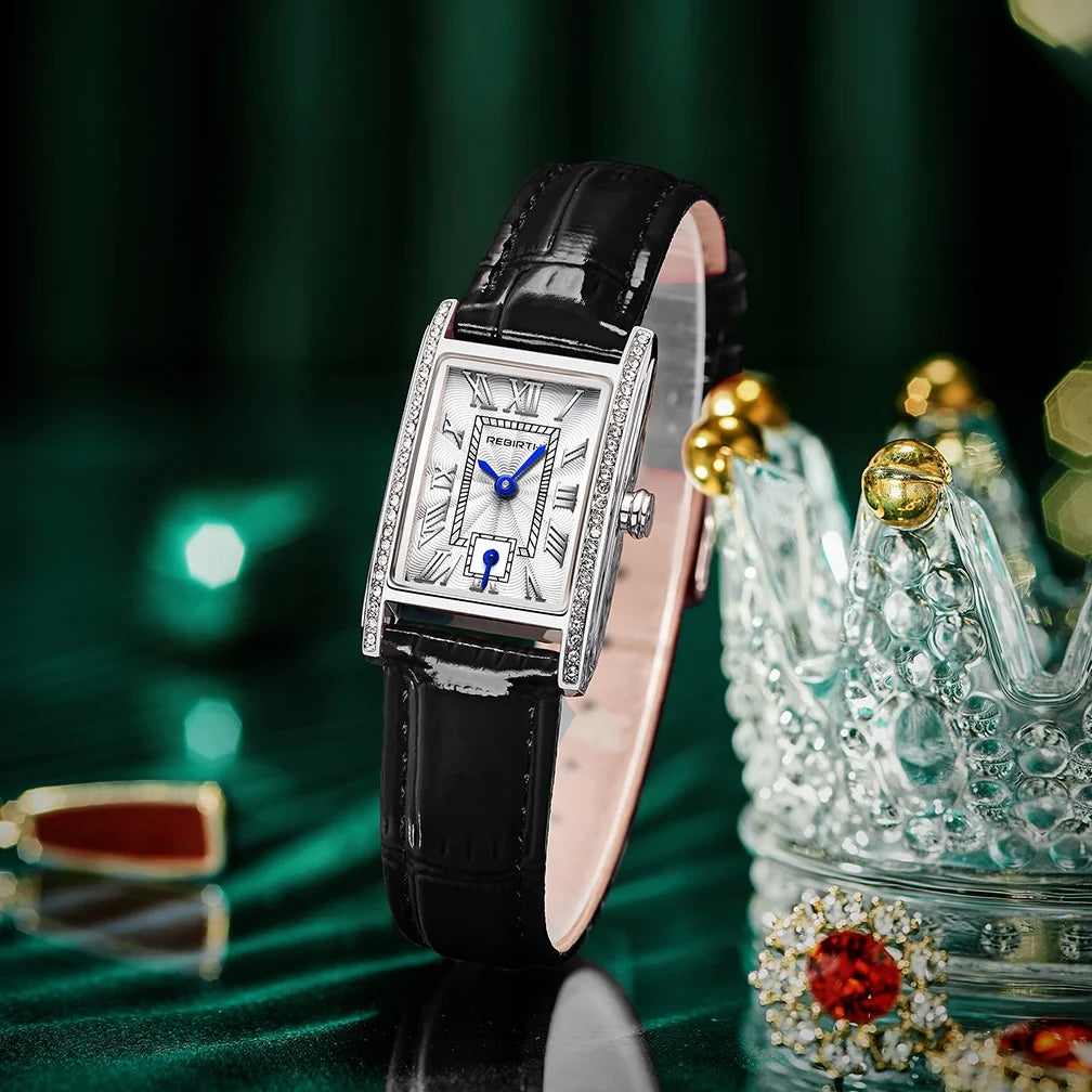 Small Square Watch Retro Casual Fashion Literary Roman Scale Display Quartz Women&