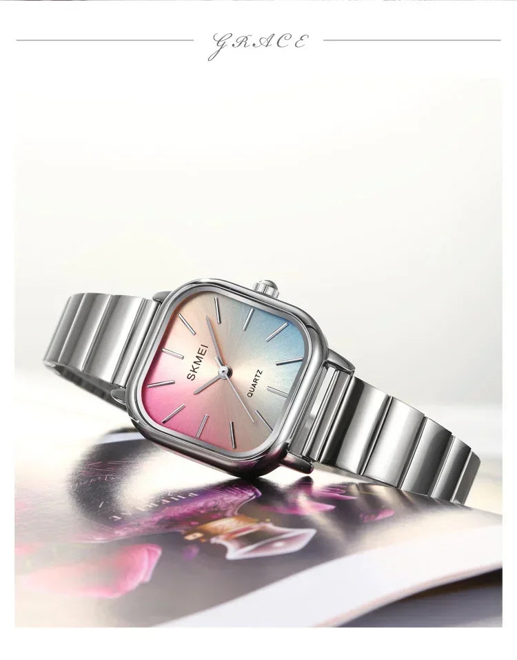 SKMEI 2190 For Ladies Female Girl Women Watches Waterproof Clock reloj mujer Luxury Stainless Steel Strap Quartz Wristwatch