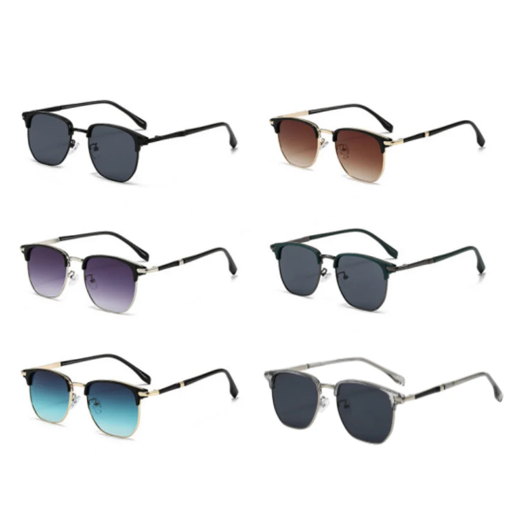 Sun Glasses Elegant Uv400 Eyewear Vintage Half Frame Sunglasses Fashion Sunglasses For Travel Driving Outdoor