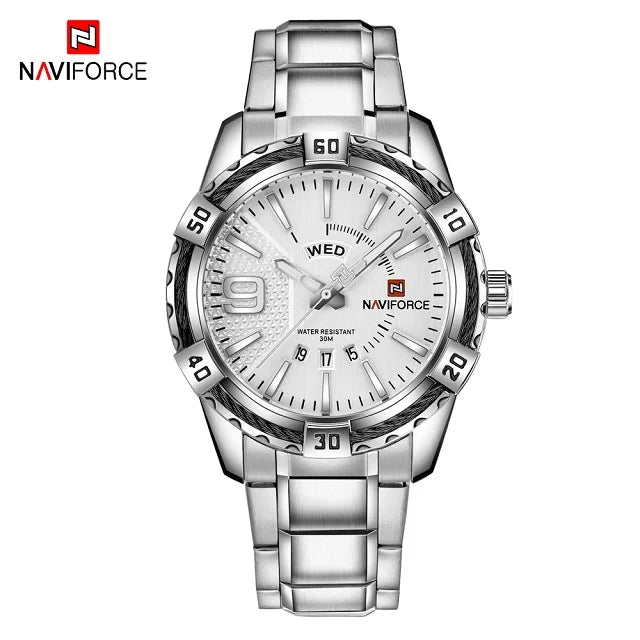 NAVIFORCE Military Golden Watch for Men Top Luxury Brand Wristwatch Waterproof Mens Stainless Steel Sport Watches Male Clock