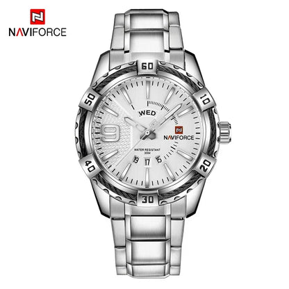 NAVIFORCE Military Golden Watch for Men Top Luxury Brand Wristwatch Waterproof Mens Stainless Steel Sport Watches Male Clock