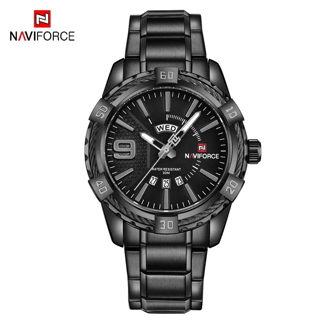 NAVIFORCE Military Golden Watch for Men Top Luxury Brand Wristwatch Waterproof Mens Stainless Steel Sport Watches Male Clock