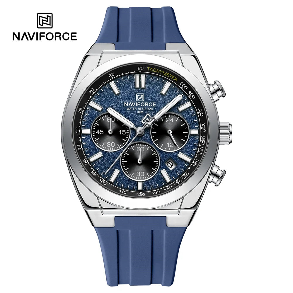 NAVIFORCE Men Watch Sport Top Brand Luxury Military Chronograph Date Original Wristwatch Waterproof Quartz Male Clock Gift 8080