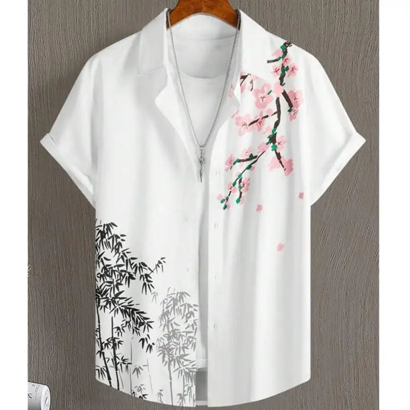Fashion Shirt For Men 3d Ink Painting Prints Men&