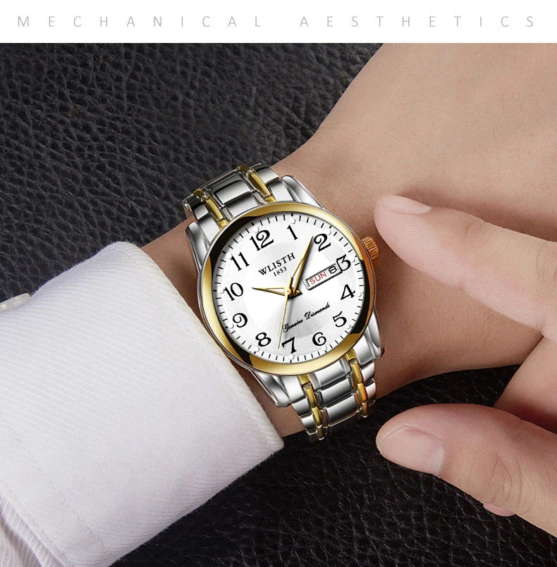 Quartz Watch Digital Elderly Professional Night Light Watch Calendar Waterproof Gift Watch