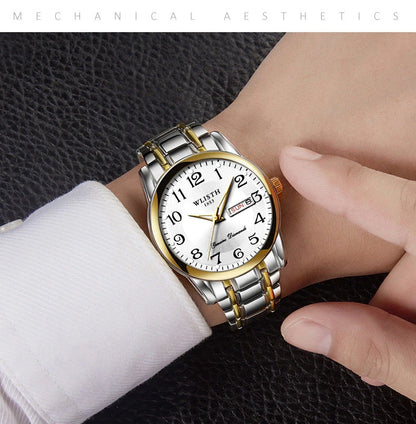 Quartz Watch Digital Elderly Professional Night Light Watch Calendar Waterproof Gift Watch