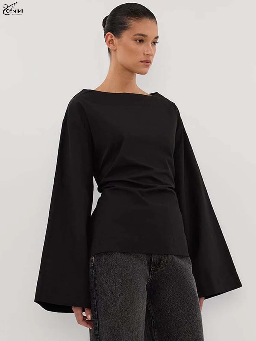 Oymimi Fashion Black Cotton Women&