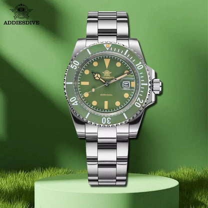 ADDIESDIVE AD2054 Quartz Watch 200M Waterproof Stainless Steel Men&