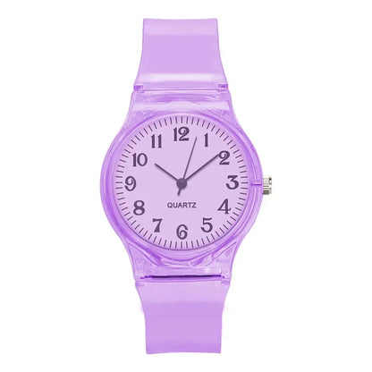 Casual Fashion Women Lady Silicone Jelly Quartz Watch Women Lovely Wristwatch Transparent Summer Candy Color Student Sport Clock