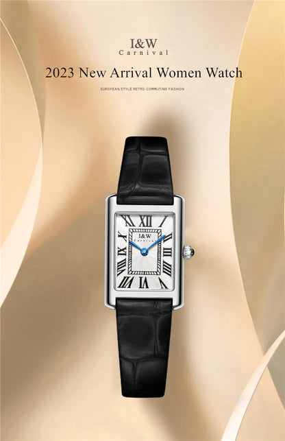 Switzerland Made Watch for Women CARNIVAL Brand Luxury Square Quartz Watch Ladies Fashion Waterproof Ultra Thin 2025 Reloj Mujer