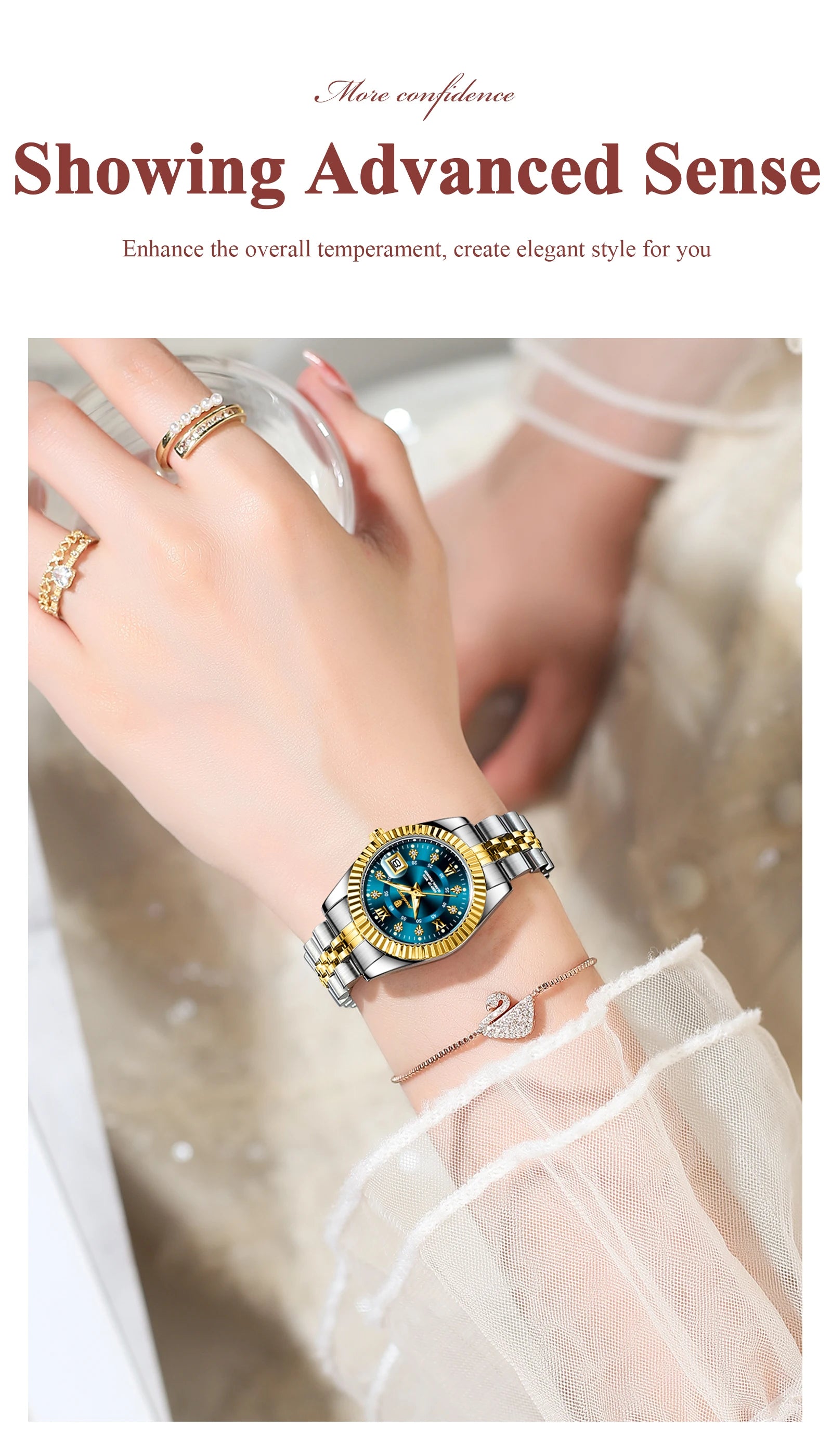 POEDAGAR Top Luxury Watch For Women Waterproof Stainless Steel Luminous Date Ladies Watch Quartz Fashion Elegant Women&