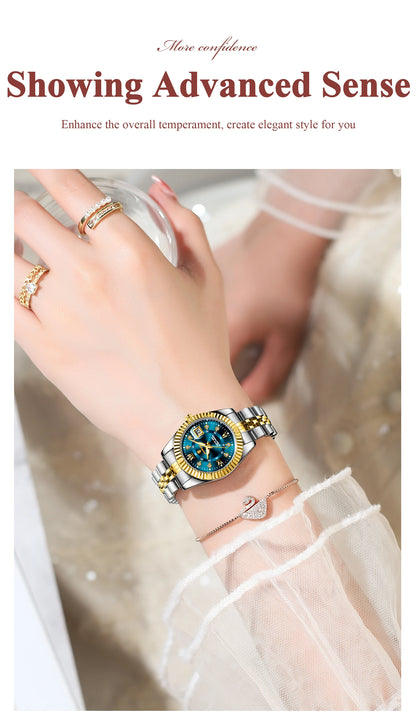 POEDAGAR Top Luxury Watch For Women Waterproof Stainless Steel Luminous Date Ladies Watch Quartz Fashion Elegant Women&