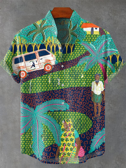 Summer Art Deep Sea Octopus Monster Linen Pattern Men&