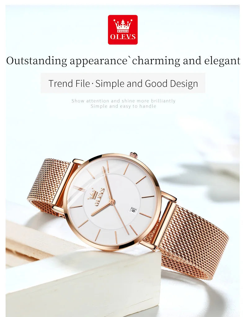 OLEVS Watches For Women Quartz Waterproof Watch Luxury Lady&