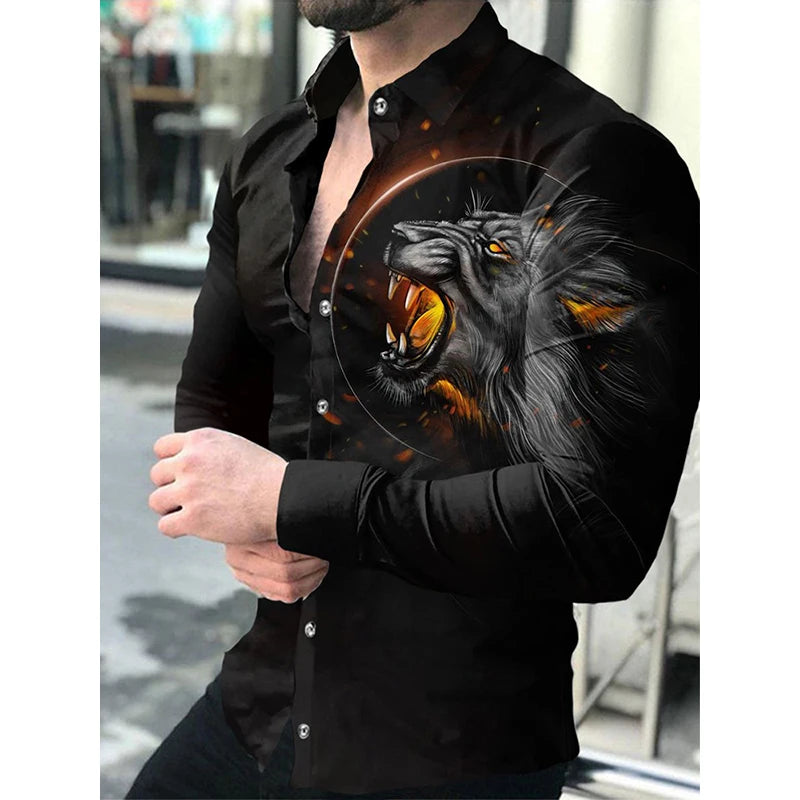 New Luxury Eagle Shirts American FLag 3d Printed Shirts Men Fashion Shirt Hawaiian Casual Beach Cardigan Blouse Men&