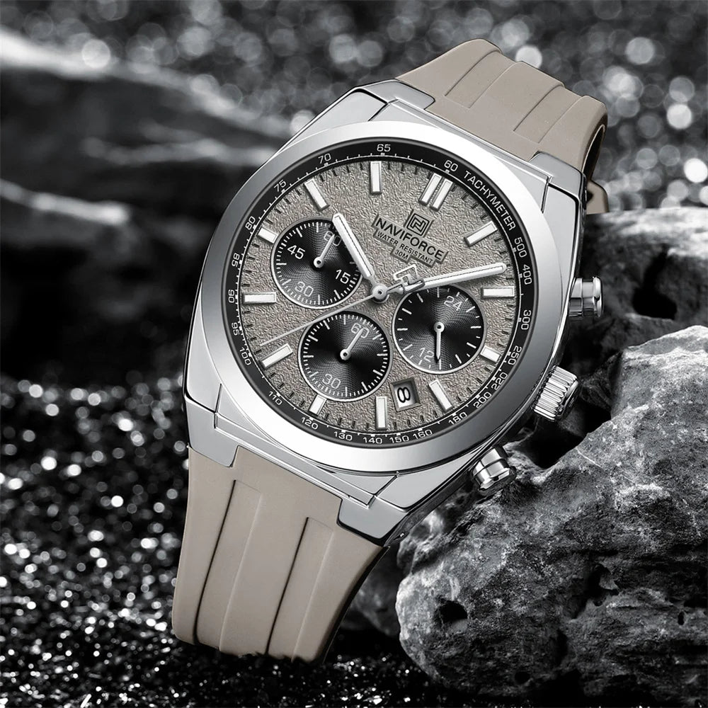 NAVIFORCE Men Watch Sport Top Brand Luxury Military Chronograph Date Original Wristwatch Waterproof Quartz Male Clock Gift 8080