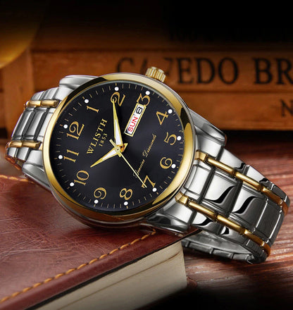 Quartz Watch Digital Elderly Professional Night Light Watch Calendar Waterproof Gift Watch
