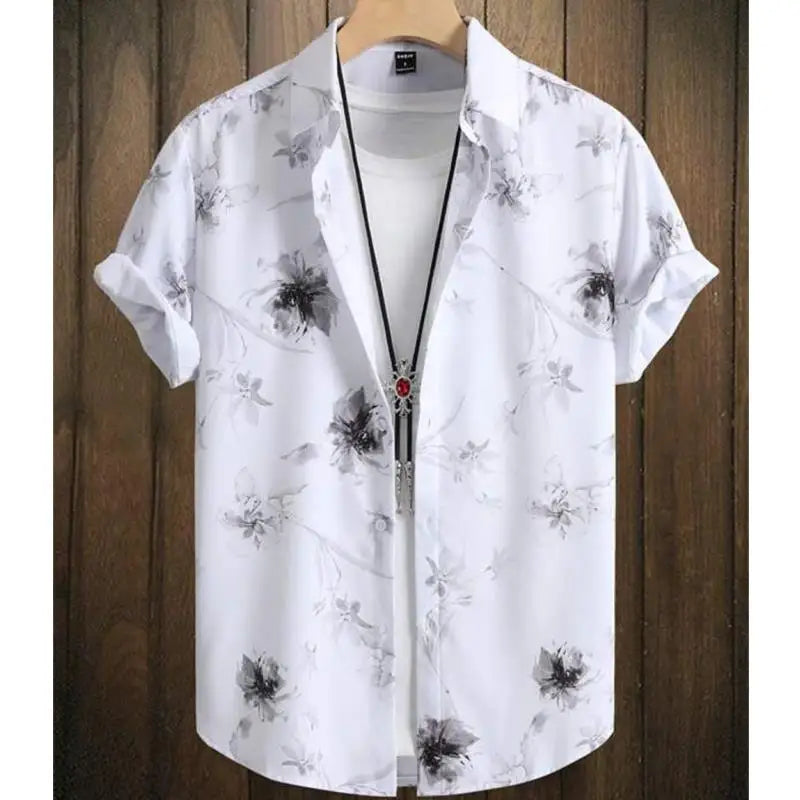 Fashion Shirt For Men 3d Ink Painting Prints Men&