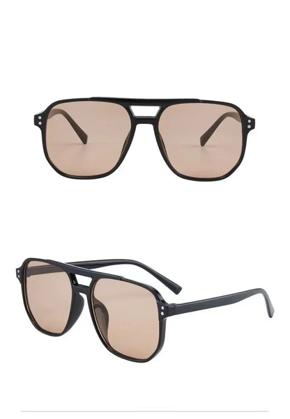 Vintage Men Women Big Sunglasses Men Square Shades Brand Designer Unisex Sun Glasses Black Lense Male Female Sunglasses UV400