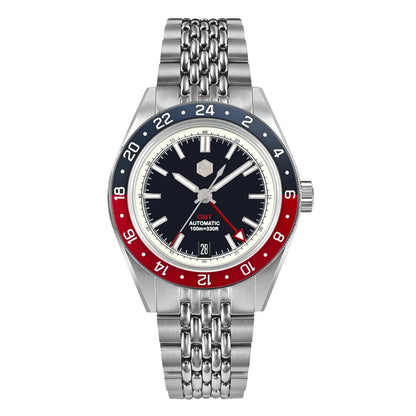 San Martin 39.5mm Limited Edition Full Lume Dial Automatic Mens Watch NH34 GMT 6H Date 10Bar Luxury Kol Saati SN0116W