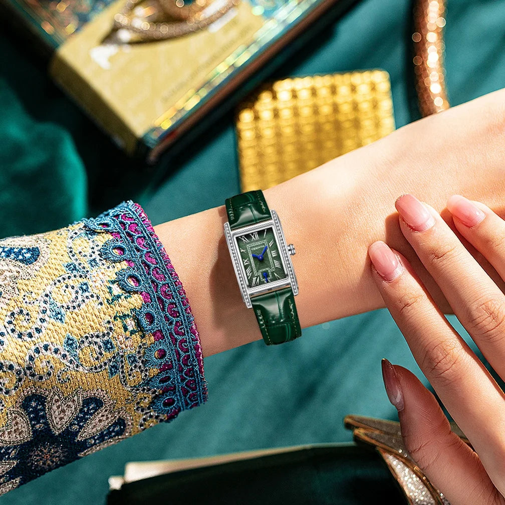 Small Square Watch Retro Casual Fashion Literary Roman Scale Display Quartz Women&